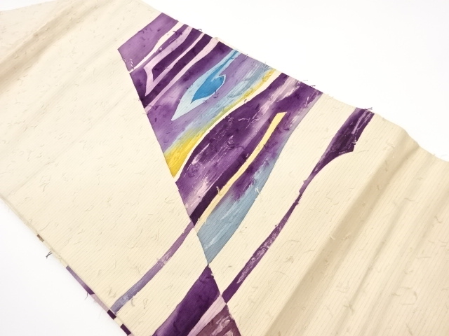 ひげ紬抽象模様名古屋帯